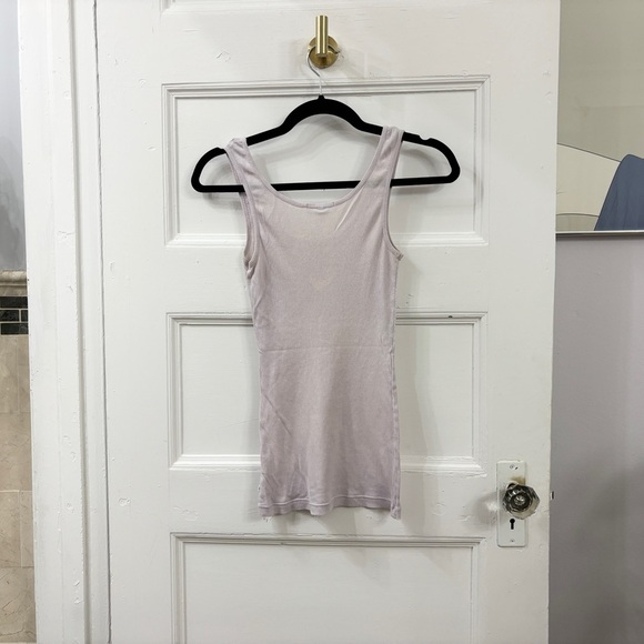 James Perse Soft Pink Ribbed Longline Women's Sleeveless Tank Top - Sz 1 - Picture 7 of 12